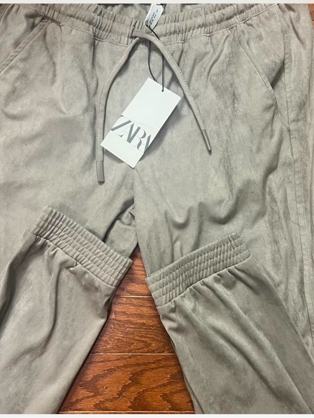 Zara Taupe Pull-On Jogger Pants with Drawstring
